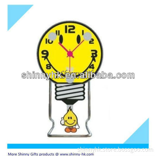 cute desk clock with bulb shape